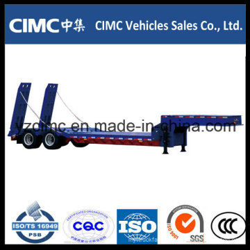 Cimc 40ton Low Bed Semi Trailer with Two Axles